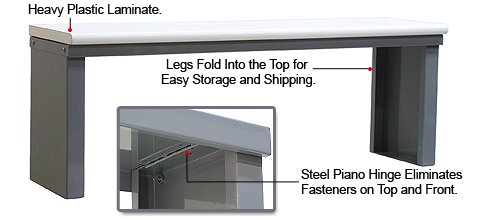 Formica Folding Freestanding Shelf